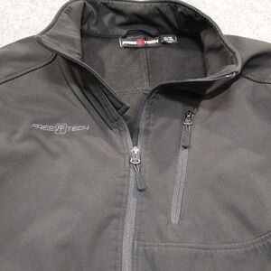 Free Tech Mens Softshell Jacket Black Full Zip Fleece Lined FM20402Y XL